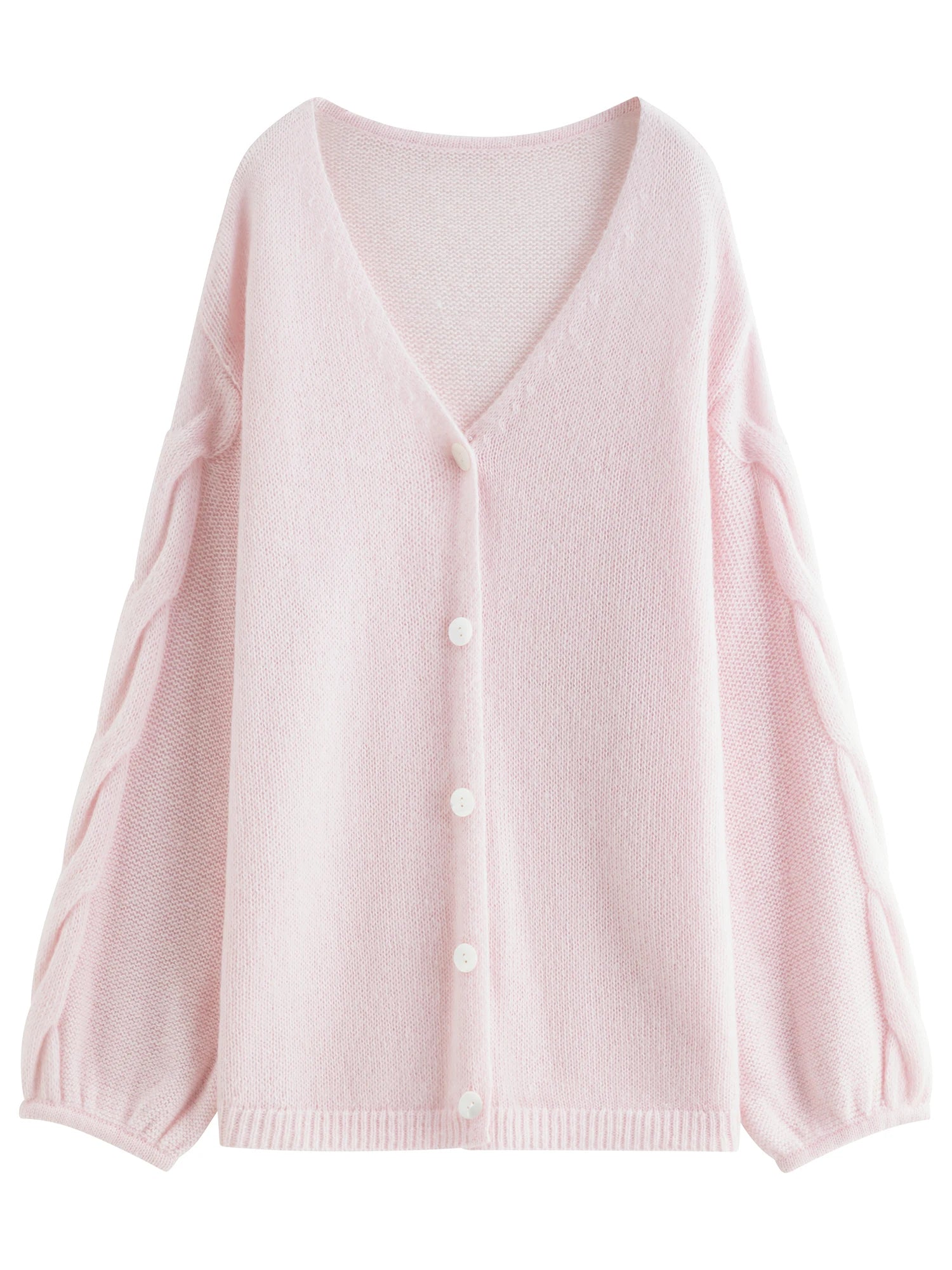 FSLE Alpaca Wool Loose Lazy Cable Knitted V-neck Cardigan Jacket Women's Autumn 2025 New