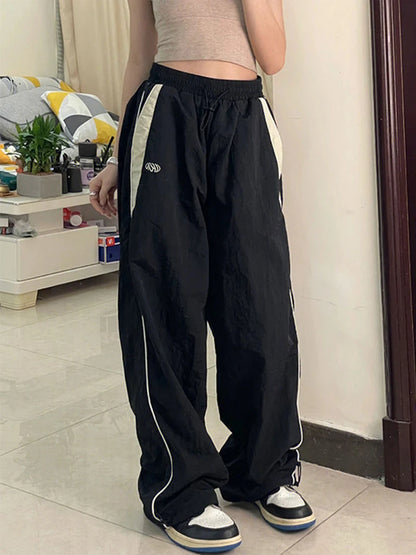 Y2k Wide Leg Cargo Pants Women Casual Loose Drawstring Trousers Streetwear Hip Hop Sweatpants 2024 Female Vintage Baggy Joggers