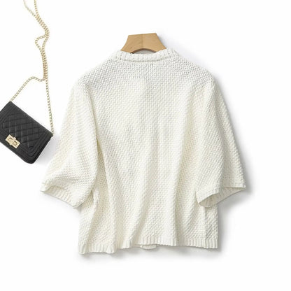 Ethereal MD 2023 women's autumn new style of small fragrance texture knitted cardigan short coat