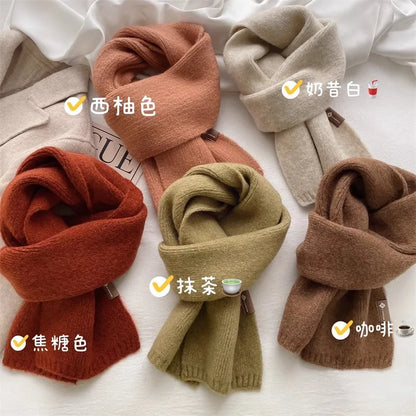 2024 Ladies Cashmere Scarf Women Winter Luxury Solid Color Shawl And Wraps Female Warm Thick Wool Neckerchief Blanket Pashmina