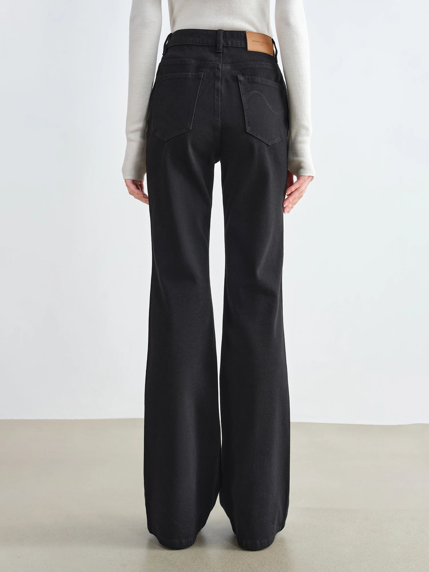 ZIQIAO Retro Denim Flared Pants for Women 2025 New Style High Waist Long Pants