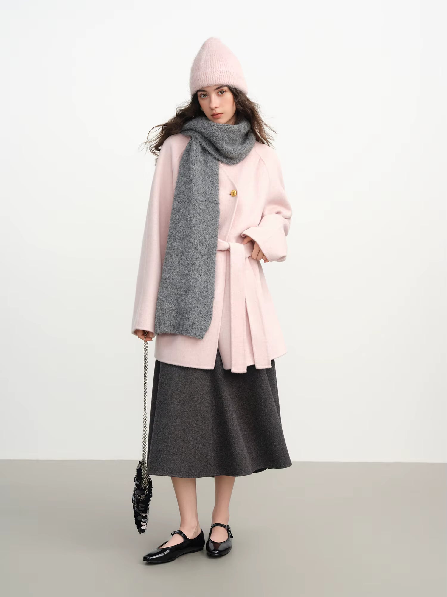 【Premium Series】 Exquisite Tweed Wool Coat Petite Women Stylish Collarless Winter Outerwear Youthful Design 2025 Winter