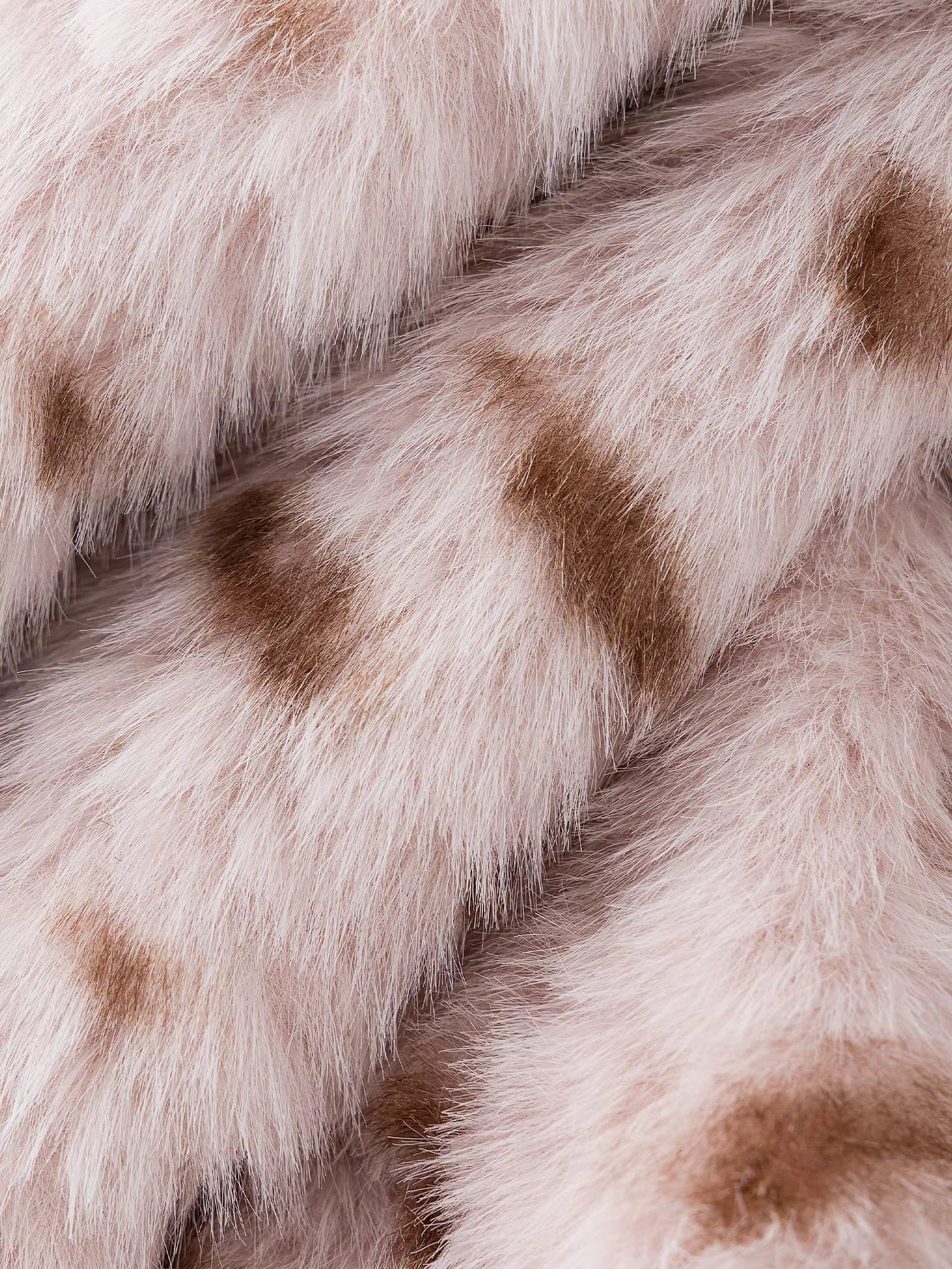 Chestnut Brown Leopard Print Women Faux Fur Stylish A-Line Trench Coat Fall Winter 2025 New Arrival Cozy Winter Essentials