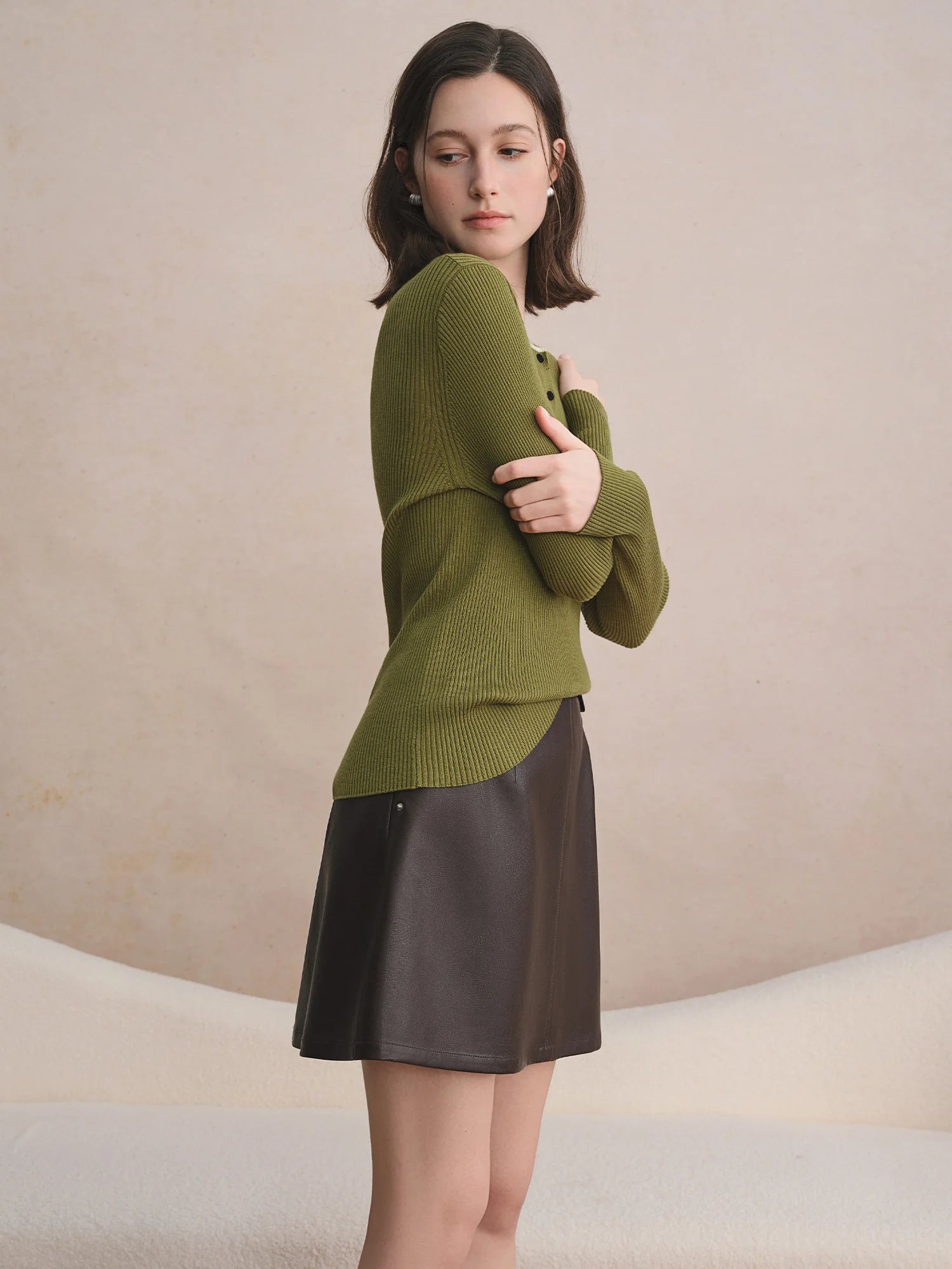 DUSHU Plus Size Women Ribbed Knit Sweater 100% Merino Wool Slimming Casual Pullover Various Colors Fall Winter 2025 New Arrival