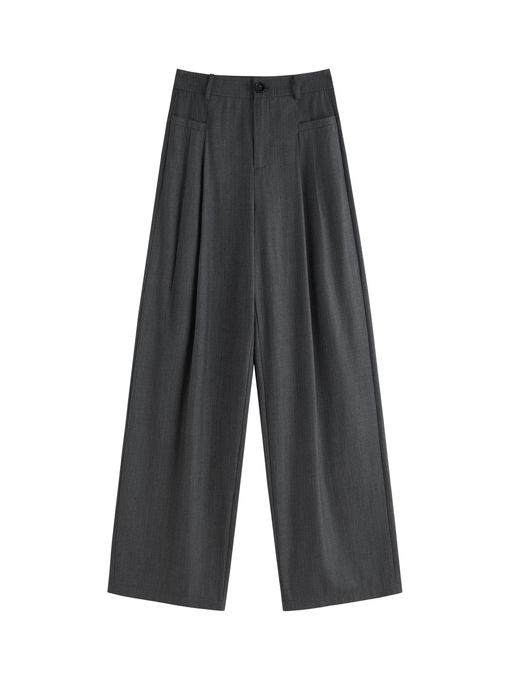 FSLE Black Gray High-waisted Loose Straight Casual Pants For Women 2024 Autumn Winter New Commuter Versatile Pants 24FS14335