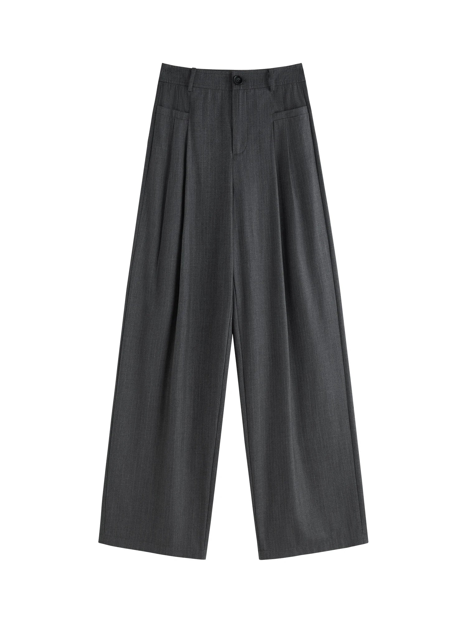 FSLE Black Gray High-waisted Loose Straight Casual Pants For Women 2024 Autumn Winter New Commuter Versatile Pants 24FS14335