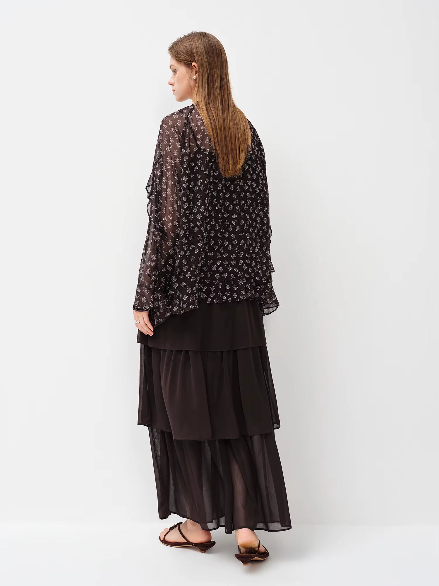 Light Elegance Spring Collection Lace Collar Tie Waist Flowy Blouse for Women 2026 Spring New Arrival Including camisole