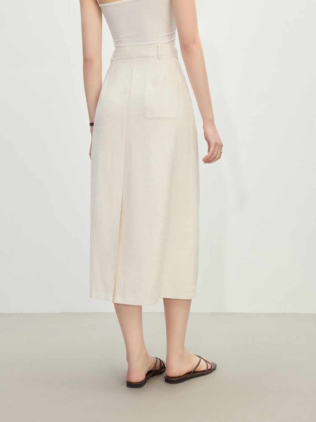 FSLE 2025 Summer Women's Minimalist Sleeveless Shirt Set - Relaxed Fit & Fluid Skirt Coordination