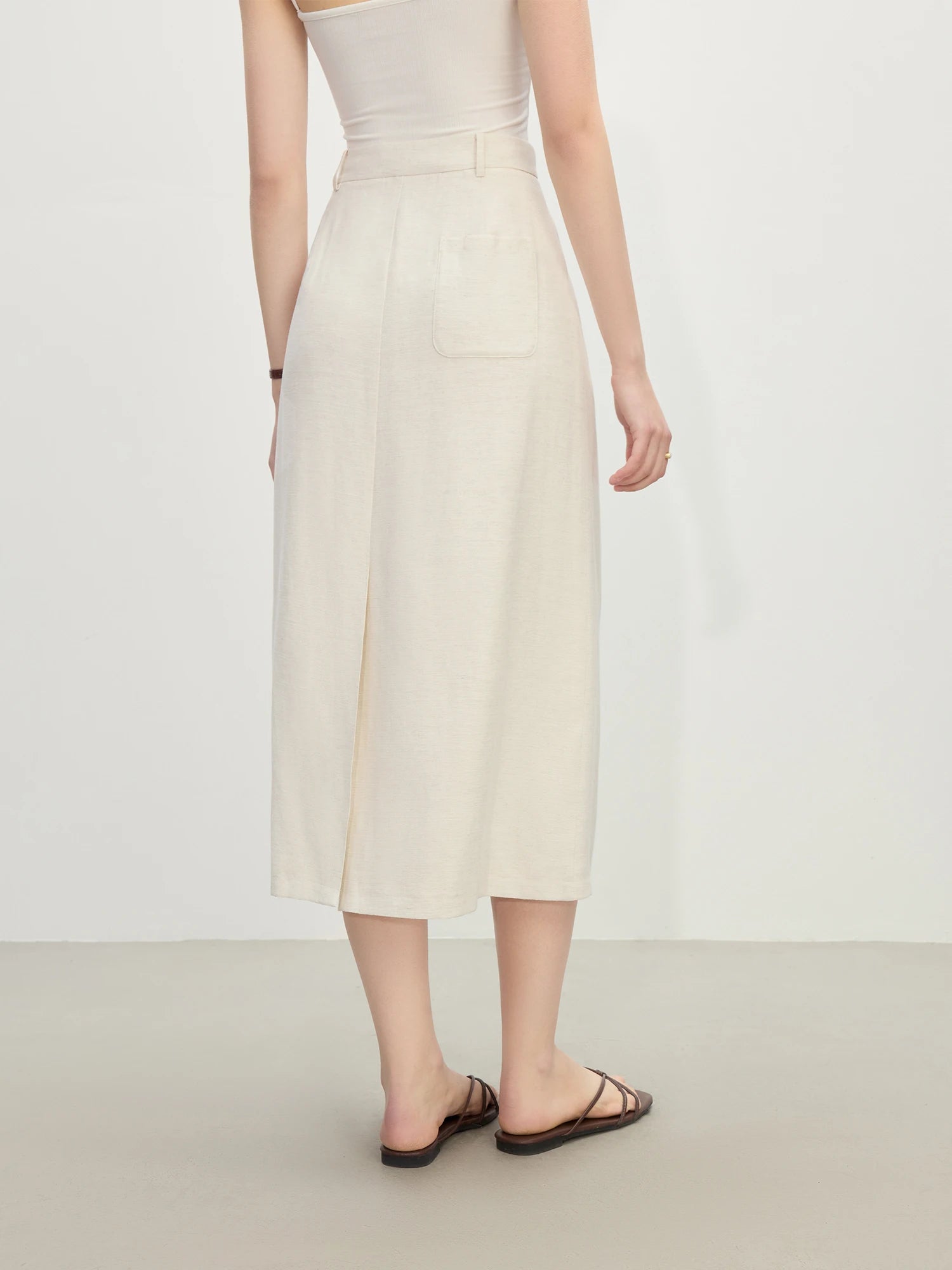 FSLE 2025 Summer Women's Minimalist Sleeveless Shirt Set - Relaxed Fit & Fluid Skirt Coordination