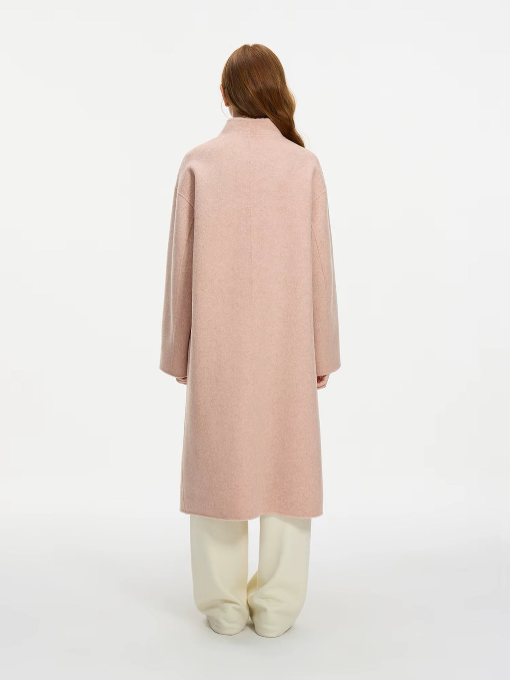 Wool 100% Double Breasted Stand Up Collar Double-sided Woolen Coat for Women's Autumn Winter 2025 New Woolen Coat