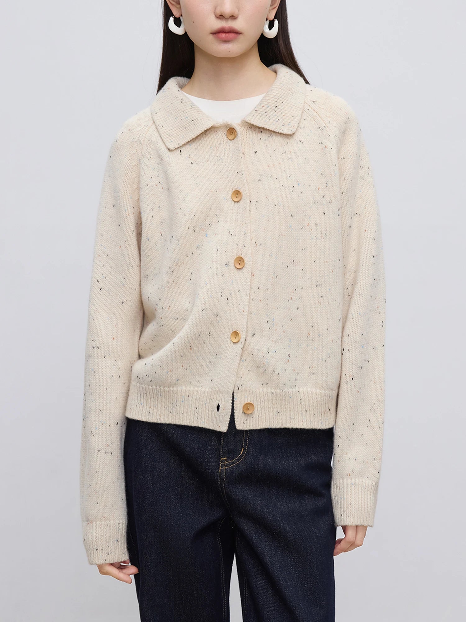 ZIQIAO Petite Size French Retro Red Cardigan Sweater for Women in Early Autumn Winter 2024 New Style of Lapel Knit Sweater Top