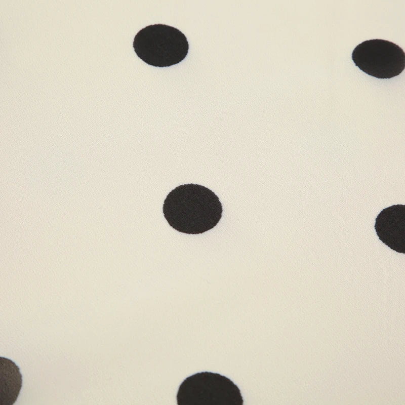 Vintage Polka Dot Bias Midi Skirt with Ruffle Hem