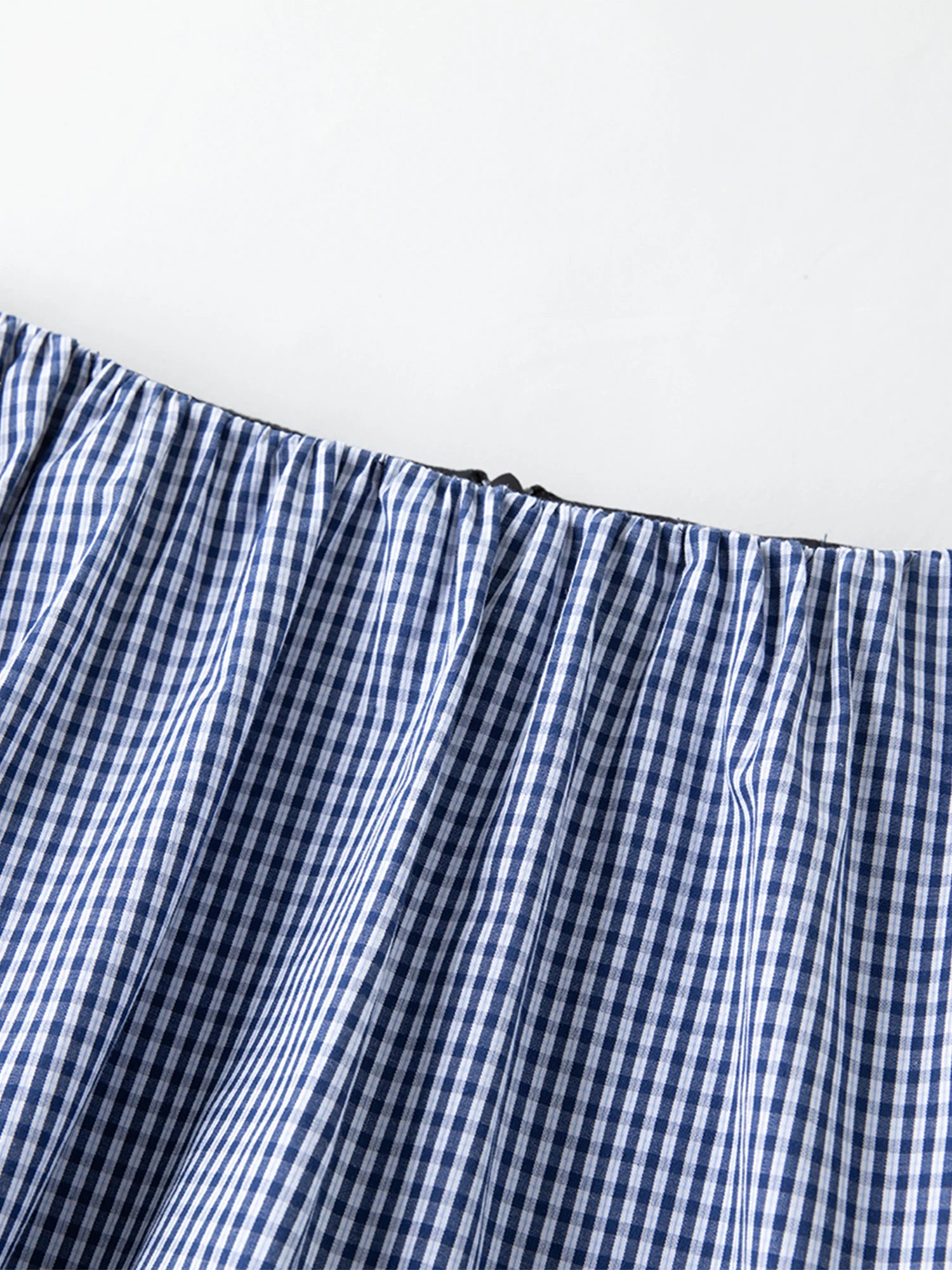 FSLE Blue Plaid Shirt Skirt Set For Women 2025 Autumn New Arrival Long-sleeved Lace Chic Blouse Y2K Skirt