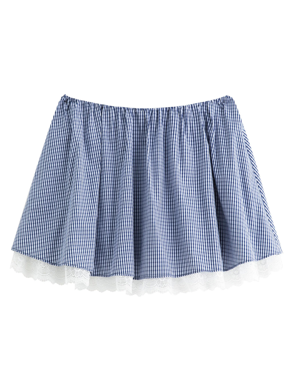 FSLE Blue Plaid Shirt Skirt Set For Women 2025 Autumn New Arrival Long-sleeved Lace Chic Blouse Y2K Skirt