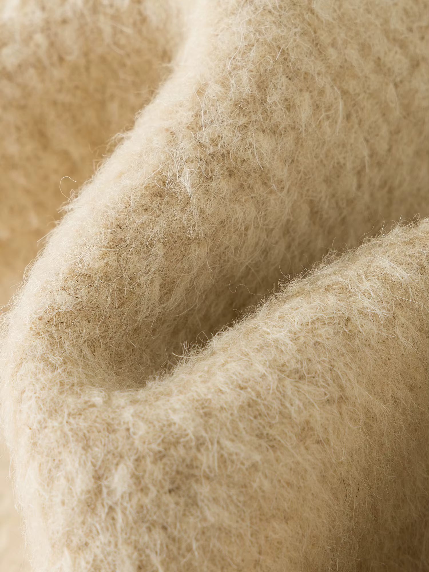 Oatmeal Stand Collar Double-breasted Patch Pocket Woolen Coat 2025 Winter Woolen Coat Simple Sweet Temperament Korean