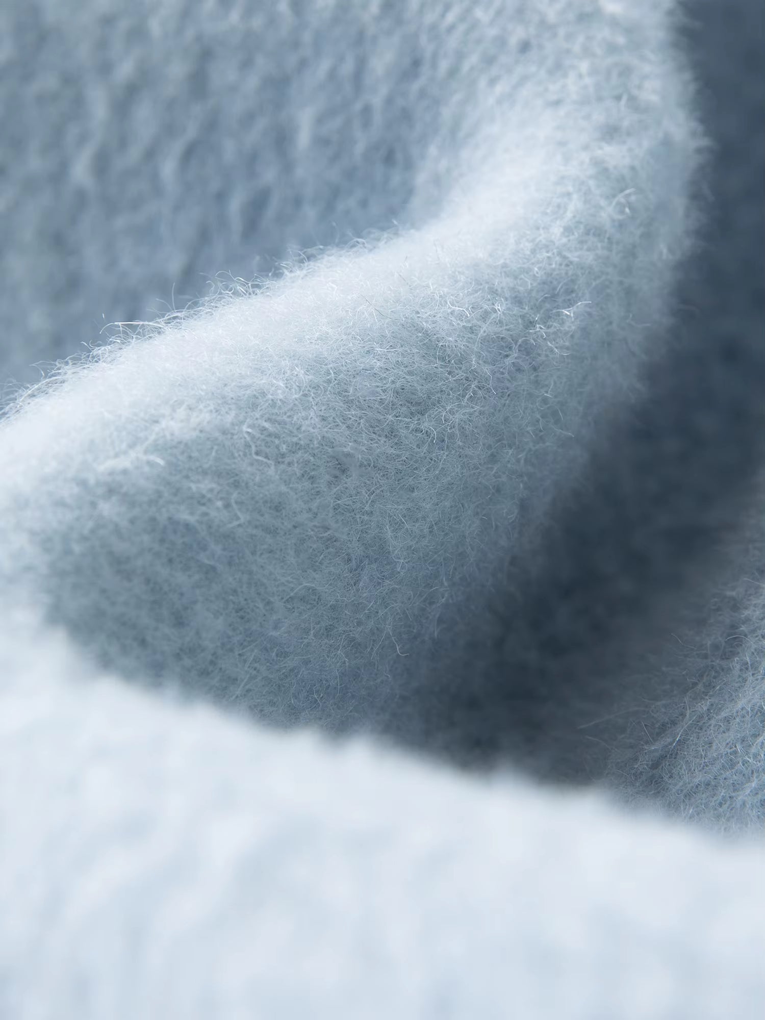 French-Style Woolen Round-Neck Coat Winter 2025 New Arrival Blue Tweed Outerwear All-match Autumn Elegant Blue