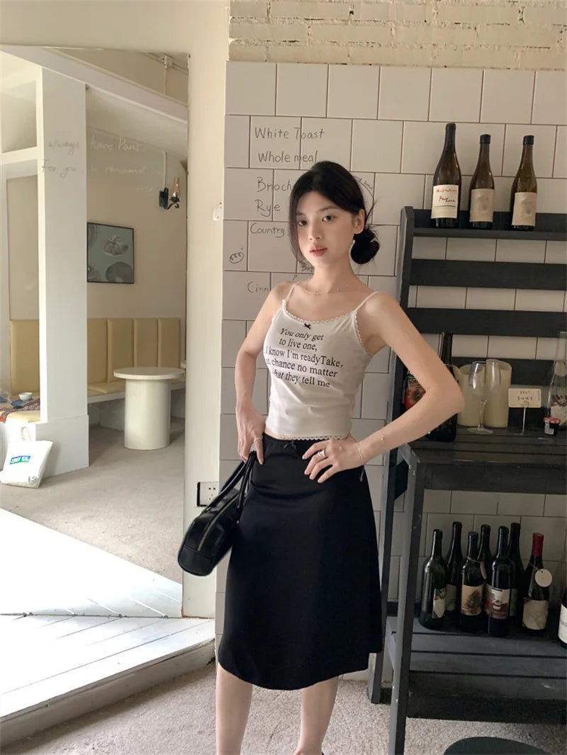 Women's Elegant Satin Mini Skirt with Bow Detail