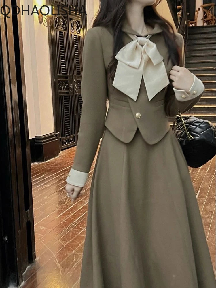 Sets for Women 2 Pieces Elegant Cardign Suit Coat Vintage Dress Sets New Two Piece Luxury Two Piece Set Women Outfit Autumer New