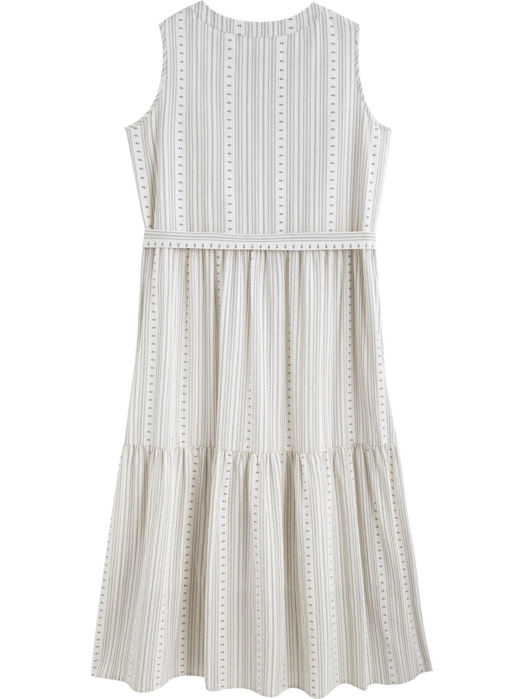 ZIQIAO Petite Boho Style Resort Sleeveless Dress - Women 2025 Summer New Arrival O Neck Slimming Waist-cinching A-line
