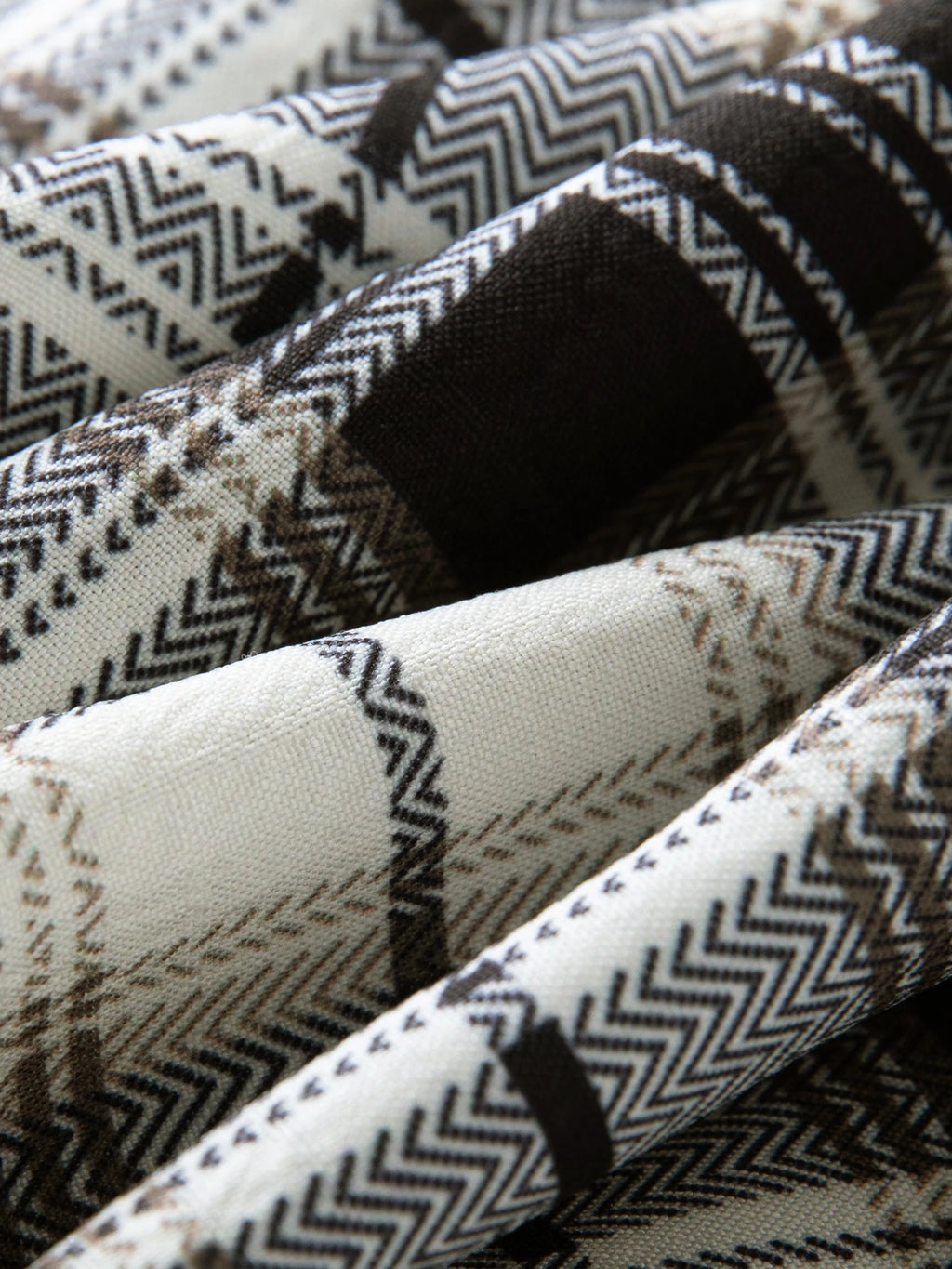 DUSHU Plus Size Women's [South France Story] Irregular Deconstructed Checkered Retro French Long A-Line Skirt