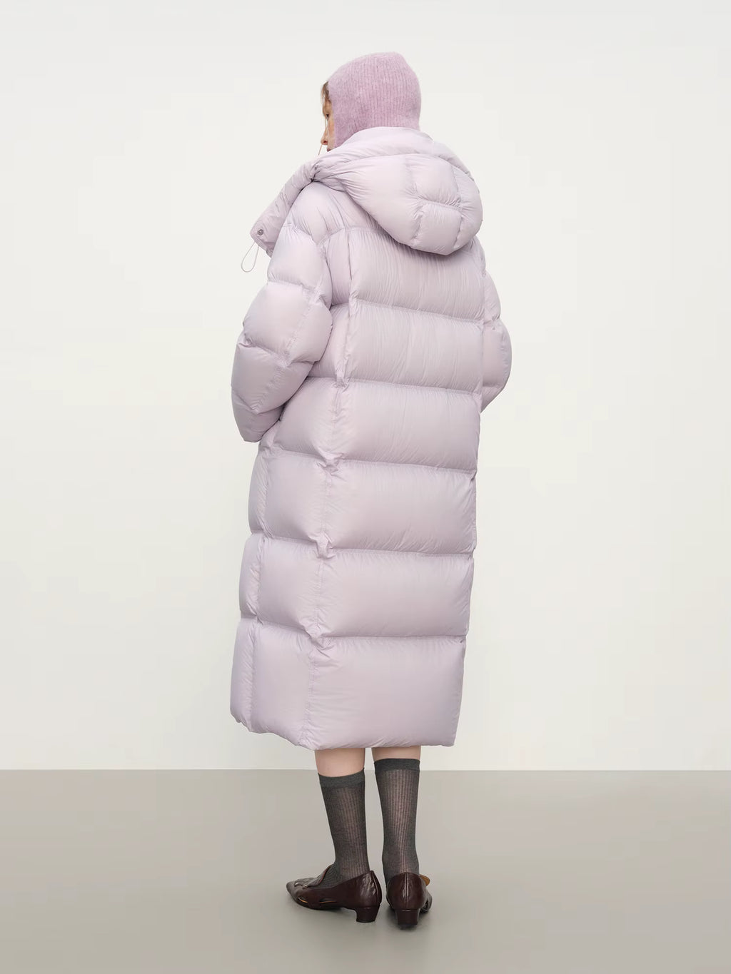 Winter New Women's Long Puffer Down Coat with Hood Two-Tone Color Block Thermal Insulated Jacket Heavy Warm Outerwear