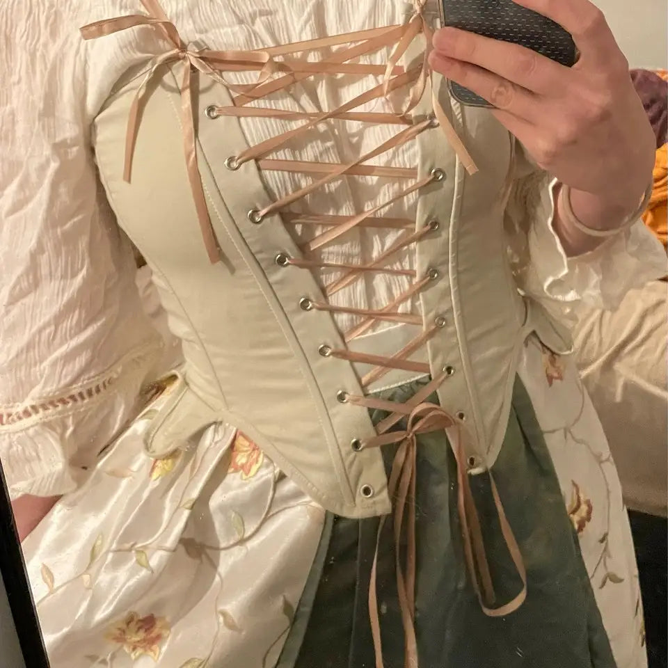 Medieval Renaissance Corset Tops Vintage Bustier Crop Tops Lace-up Ren Faire Corset Black White Bodice Tanks Camisole For Women