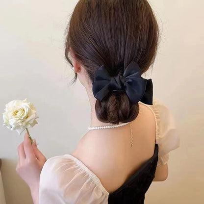 New Elegant Bow Pill Head Grip Clip Korean Temperament Hair Clip Female Ponytail Braid Clip Fashion Headdress