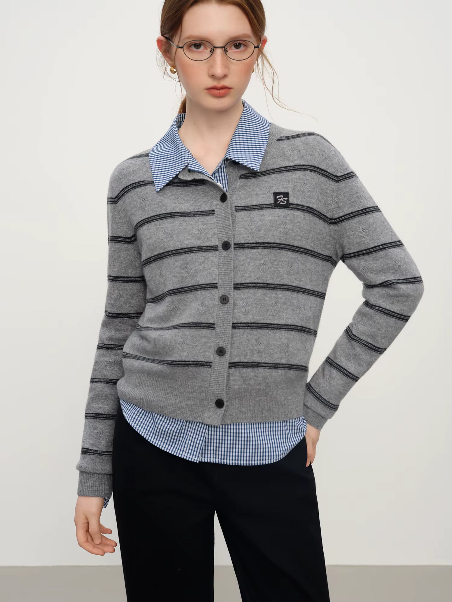 Winter 2025 Women's Jacquard Stripe Knit Sweater - Casual Office Wear Versatile Pullover Top Daily Chic Essentia