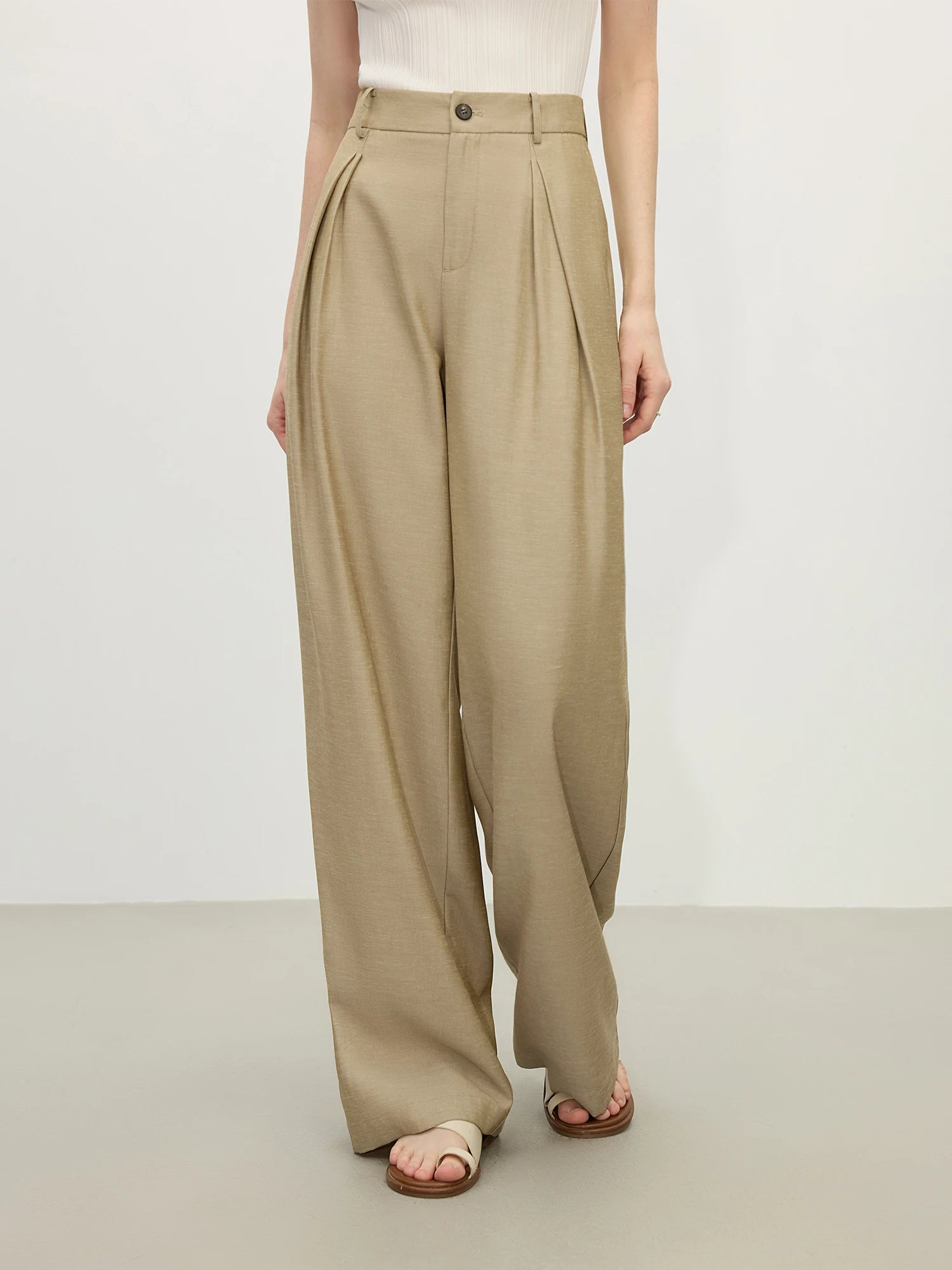 FSLE 2025 Summer Old Money Vest Wide-Leg Pants Set Vintage Tailored Two-Piece Adjustable Waist Eco Linen for Boardroom to Brunch