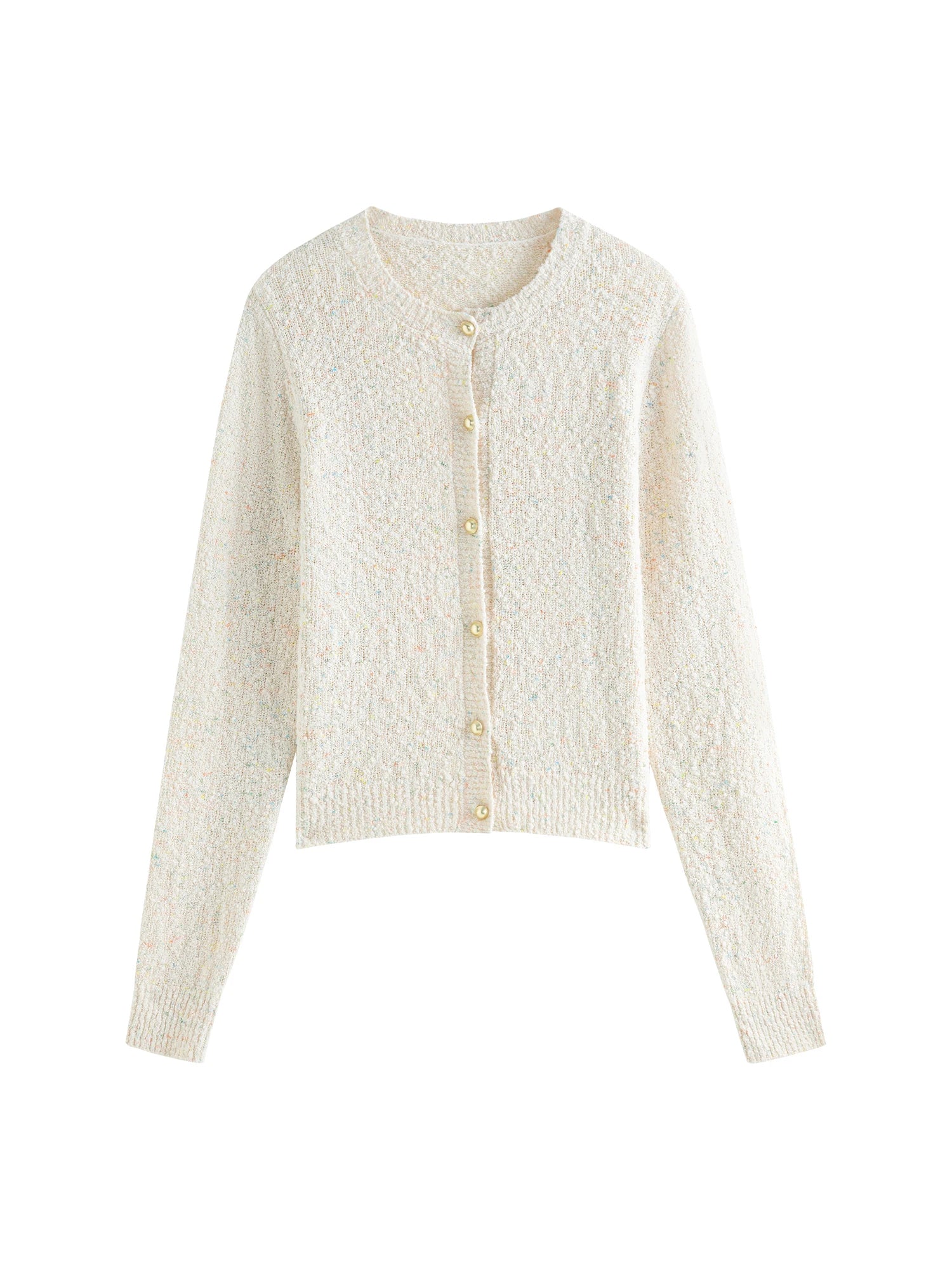 FSLE Round Neck Long Sleeve Knitted Cardigan For Women 2024 Autumn New Design French Style Elegant Floral Yarn Top 24FS13141