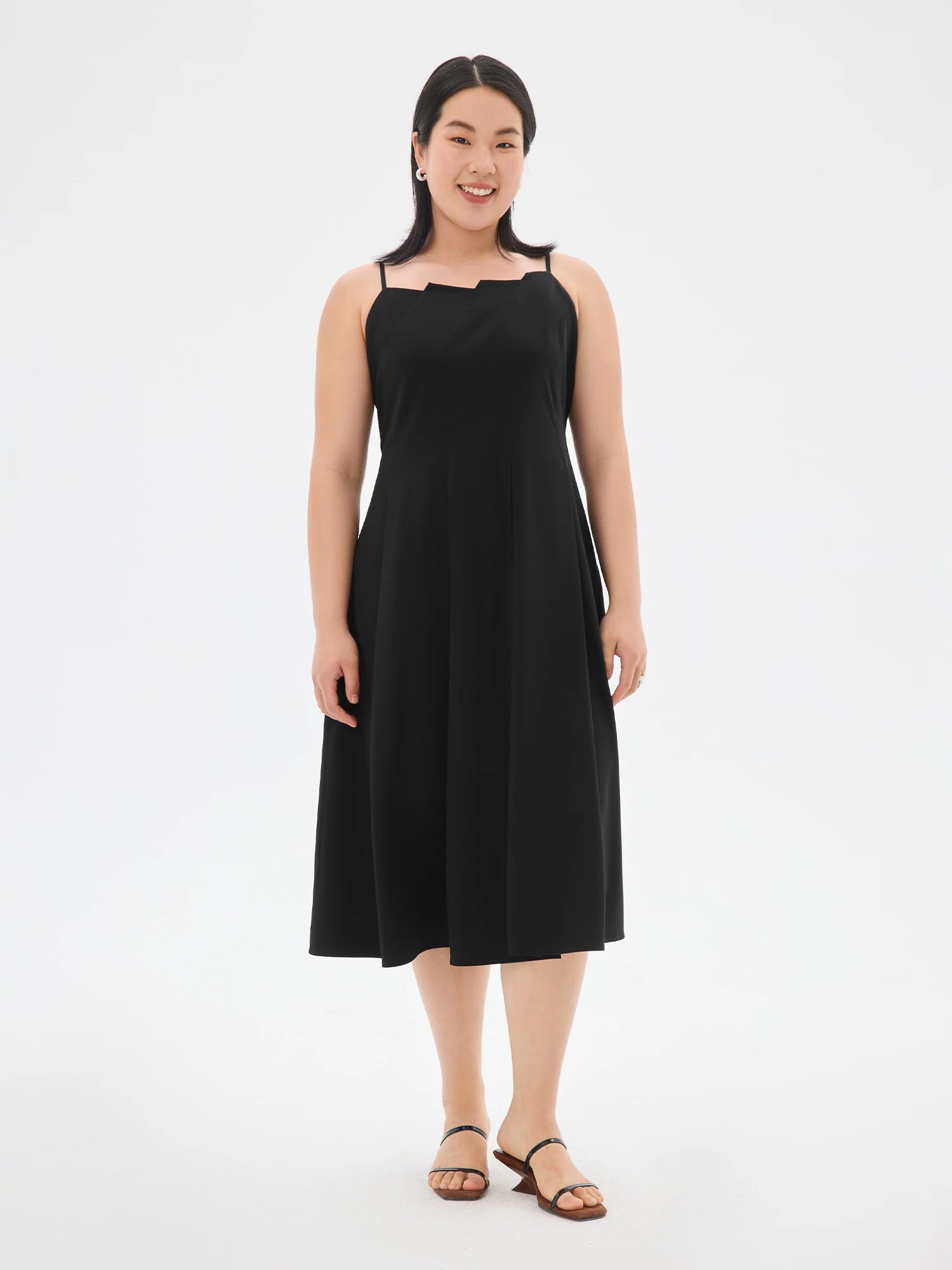 DUSHU 2025 Summer Women's Origami Collar Maxi Dress - Convertible Dual Silhouette & Waist-Emphasizing Elegance