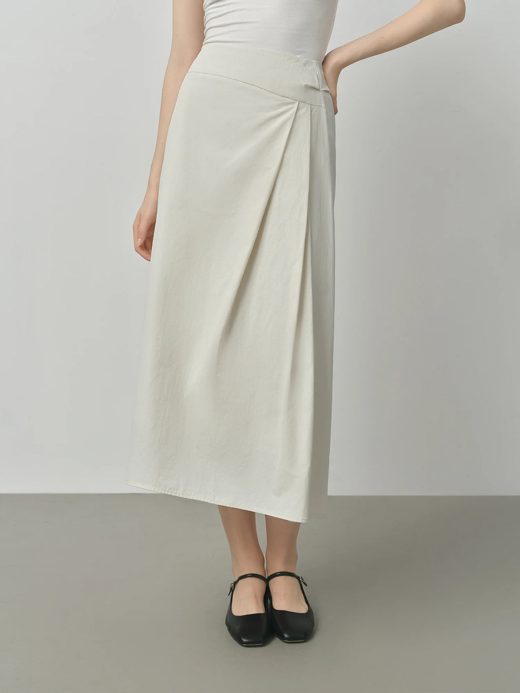FSLE 2025 Women's High Waist A-Line Skirt - Irregular Hem Office Elegant Long Midi Autumn Textured Design with Loose Fit