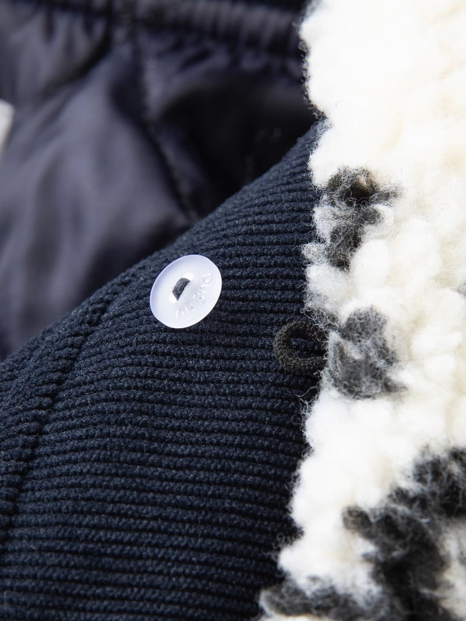 Plus-Size Women's Shearling Collar Corduroy Lined Mid-Classic Blue Tone Jacket Fall-Winter 2025 New Arrival Coat Jackets