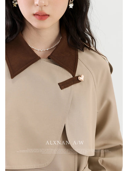 ALXNAN Women Trench Coat 2024 Autumn Winter Korean Style Lapel Collar Adjustable Waist Fashion Casual Coat Female LXN31591