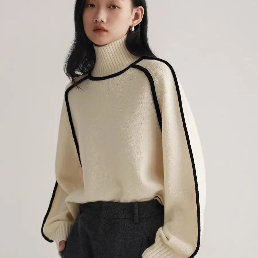 Korea Winter New Reviews Many Clothes Women'S Sweater Turtleneck Pullovers Solid Women'S Clothing Knitwear Long Sleeved Top