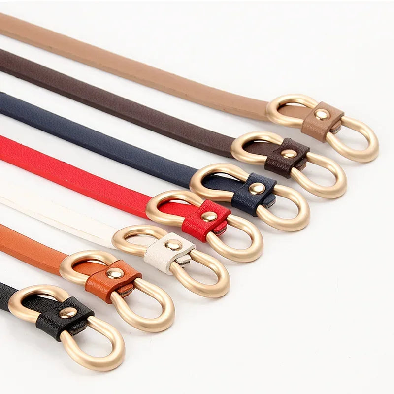 New Fashion Thin Belt Women's Versatile Needle Button PU Small Belt Trouser Belt Decoration Jeans Dress Sweater Belts for Women