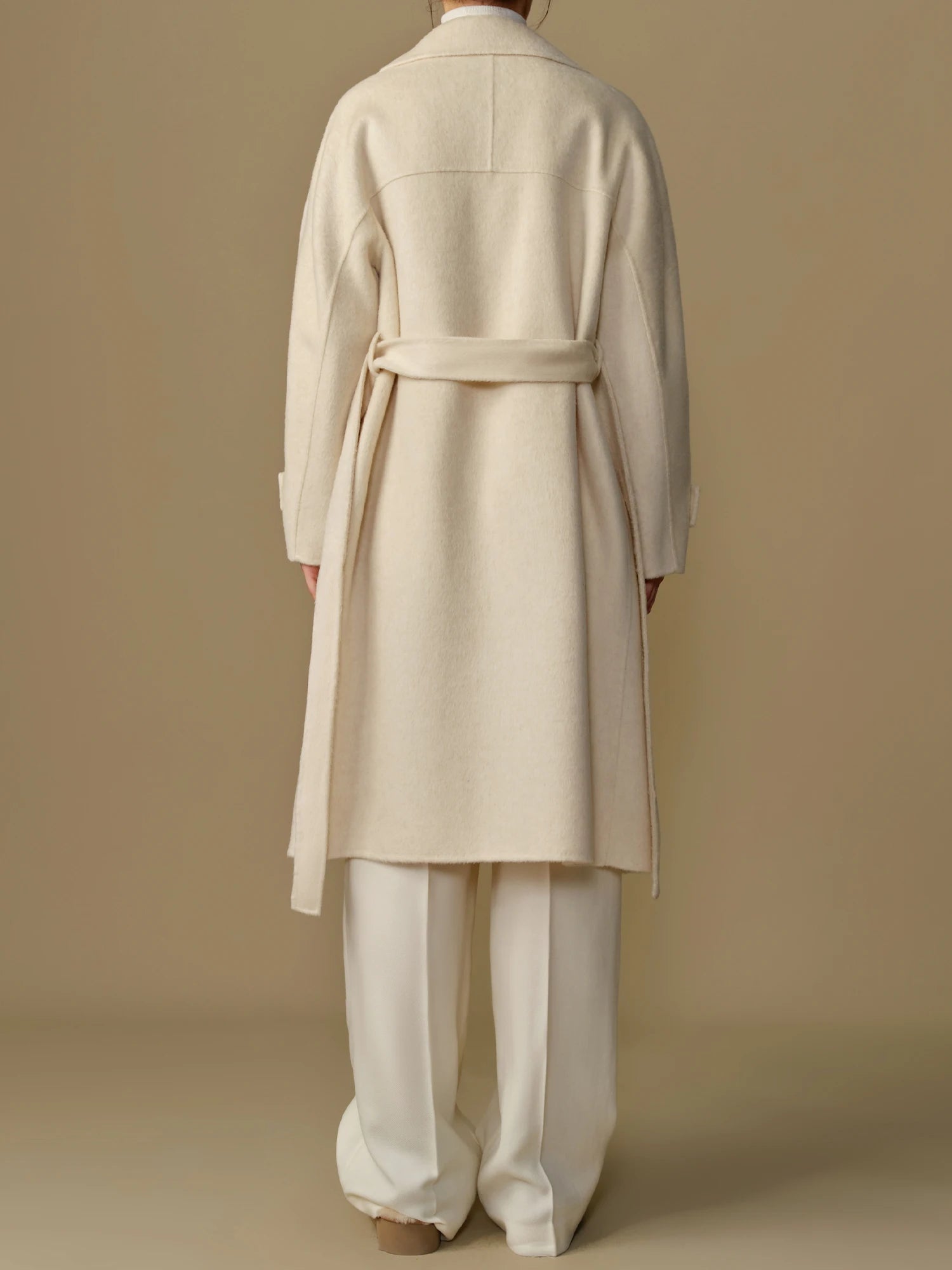 DUSHU Plus Size Simple Atmospheric Long Woolen Coat Winter New Style Elegant Shoulder Drop Woolen Coat Outerwear 24DS84265
