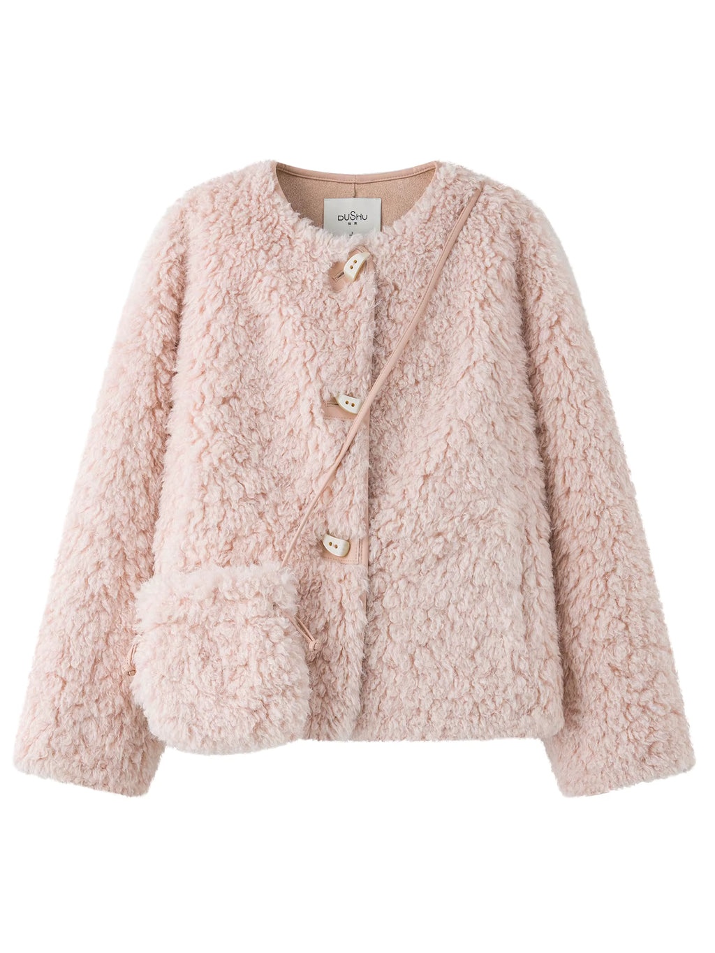 2025 Winter Women's Soft Faux Shearling Short Jacket Eco-Friendly Cropped Coat Vegan Leather Trench Vintage Outerwear