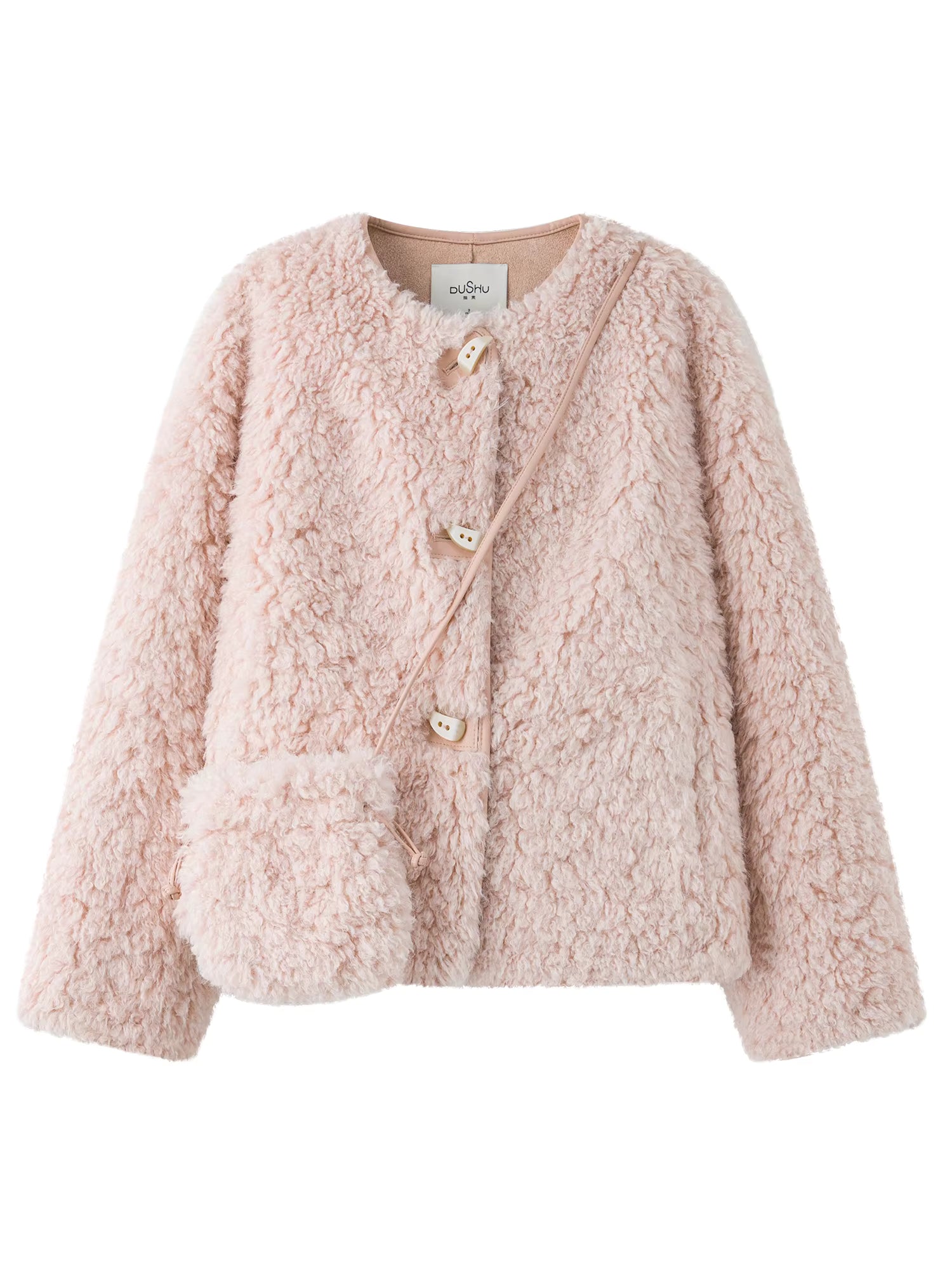 2025 Winter Women's Soft Faux Shearling Short Jacket Eco-Friendly Cropped Coat Vegan Leather Trench Vintage Outerwear