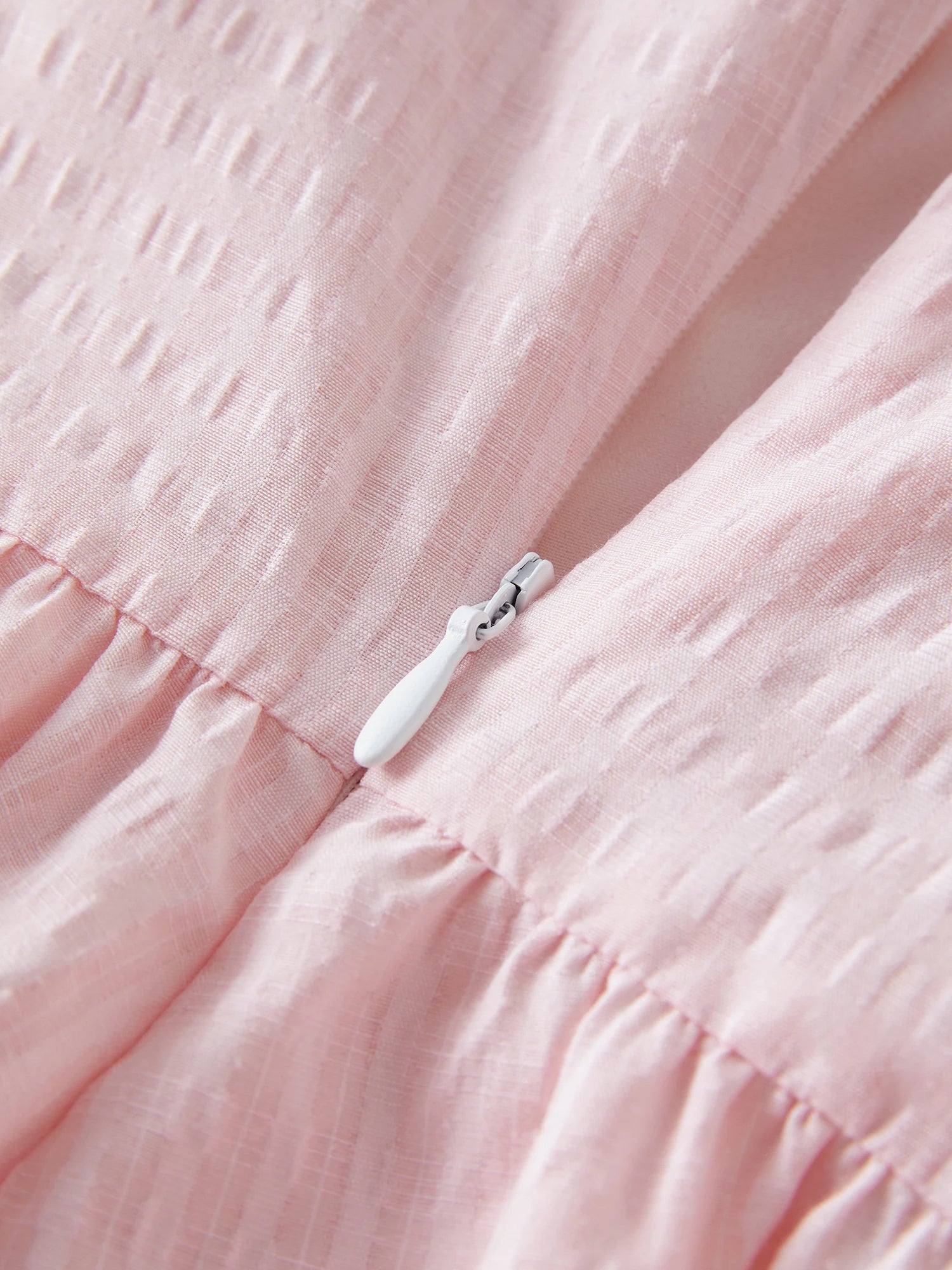 DUSHU Plus Size Ruffled Cake Shape Pink White Dress For Women 2025 Summer New Arrival Elegant French Style Long Dress