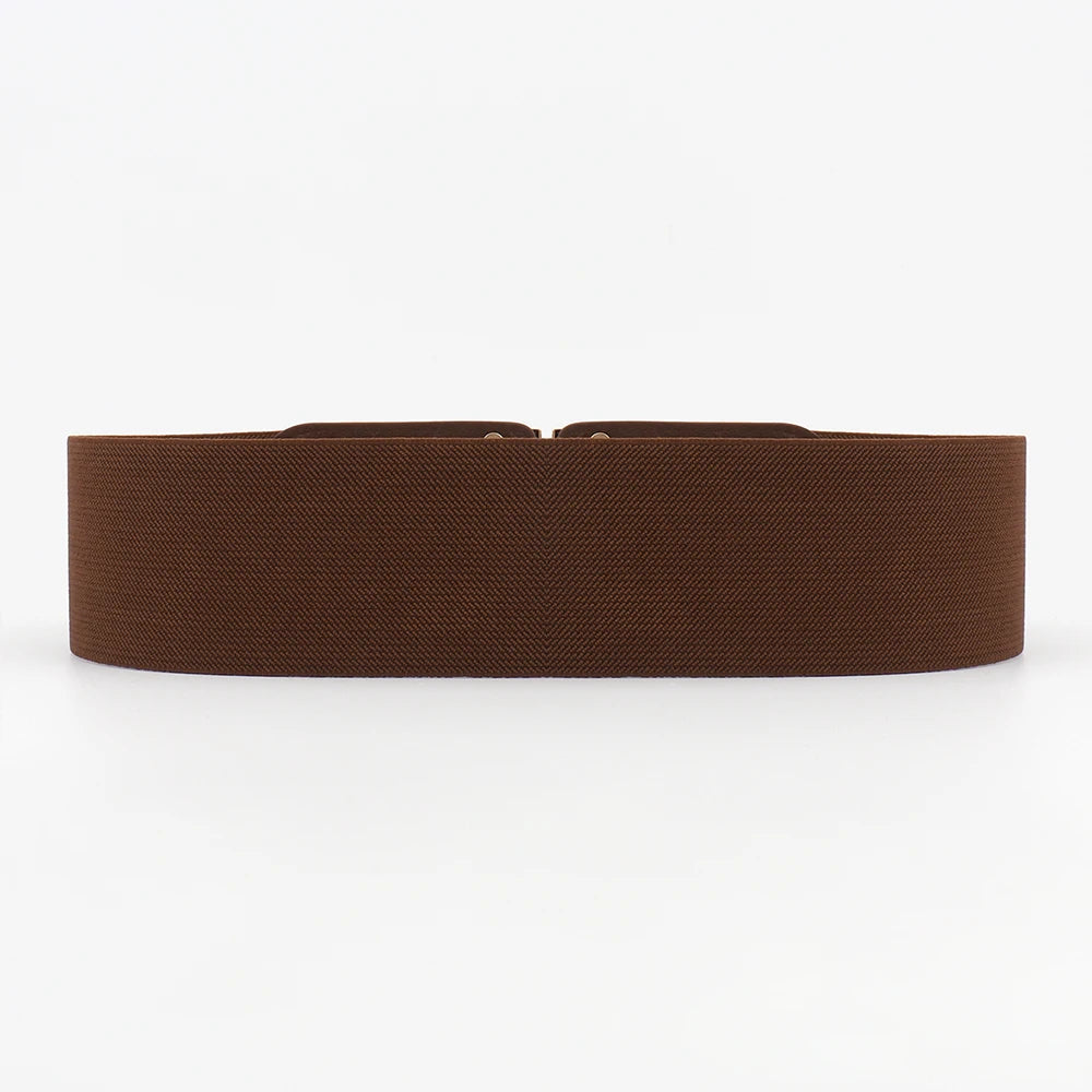Women's Fashionable Elastic Wide Variety Of Belt Designer Luxury Brand Golden Buckle Waist Dress Coat Sweater Decorative Waistba