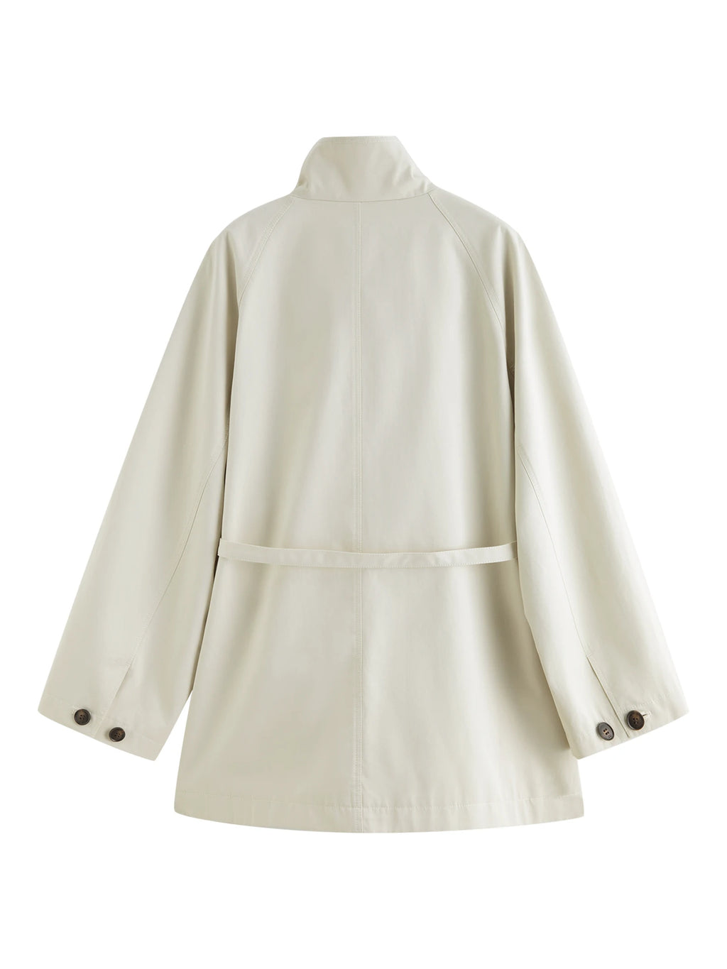 ZIQIAO Korean Style Stand Collar Short Trench Jacket for Women 2025 Autumn New Arrival Casual Chic Long Coat