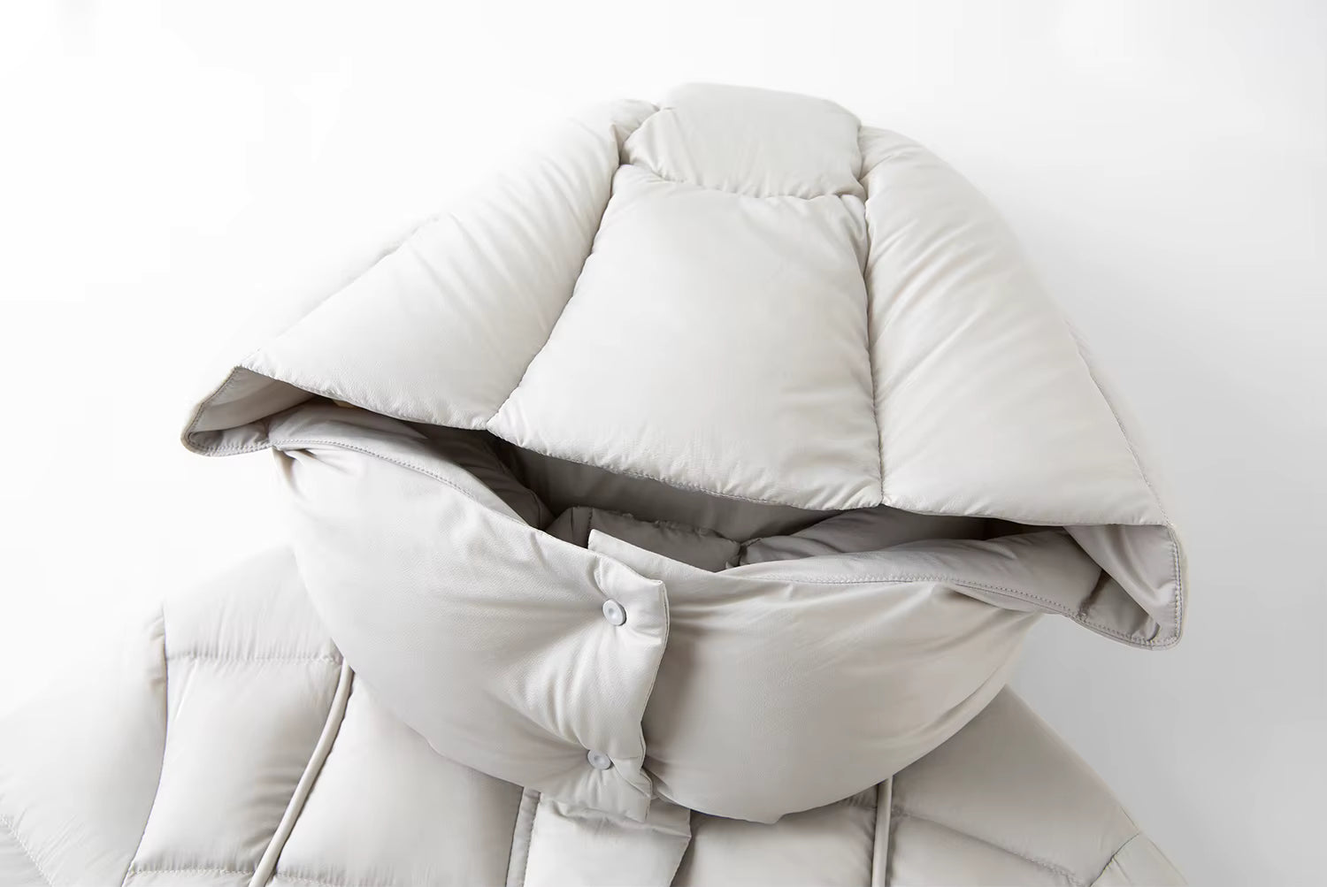 Puff Hooded Color Matching Knee-length Down Jacket Women's Winter 2025 New Cold-proof Warm Coats Simple Leisure