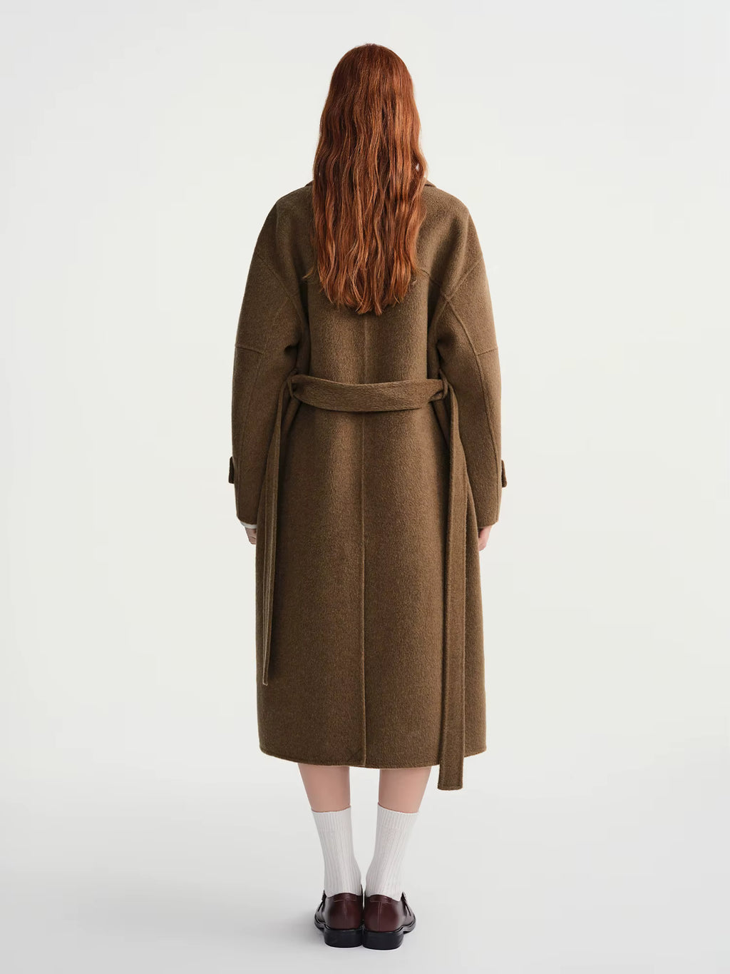 2025 Winter Women's Trench Style Double-Faced Wool Coat with Notch Lapel - Reversible Warm Overcoat for Casual Office Wear