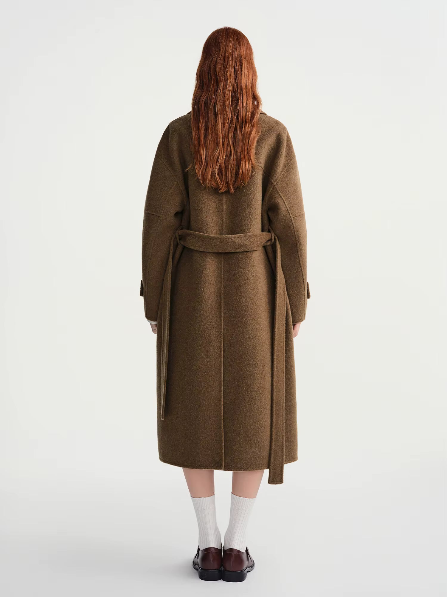 2025 Winter Women's Trench Style Double-Faced Wool Coat with Notch Lapel - Reversible Warm Overcoat for Casual Office Wear