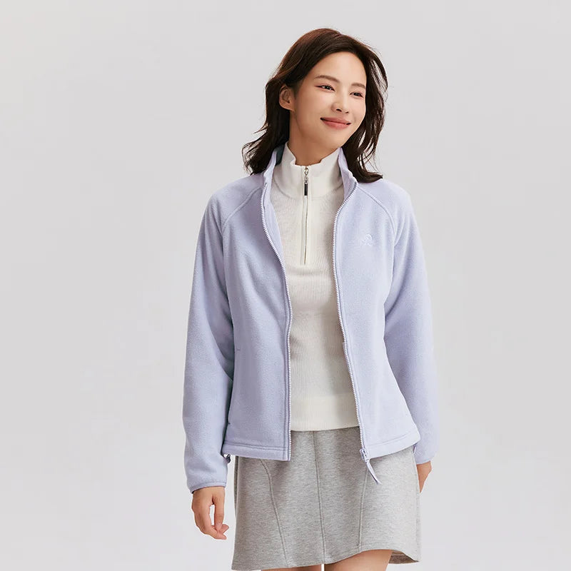 Semir Coat Women Anti-Static Polar Fleece Slim Embroidery Versatile 2024 New Winter Stand Collar Insert Shoulder Sleeve Jacket