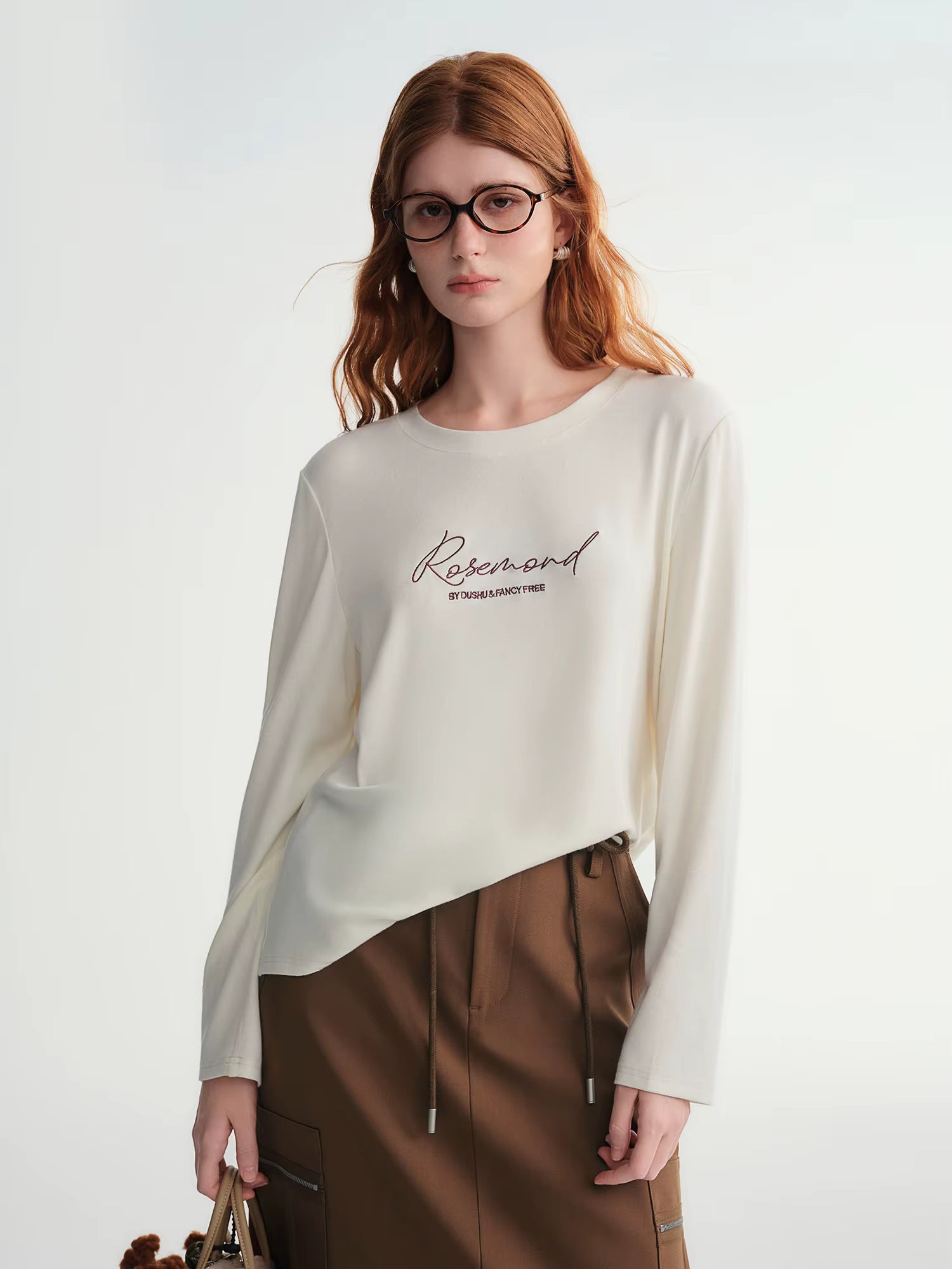 Letter Embroidery T-Shirt Women 2025 Autumn Winter Vintage American Style Long Sleeve Top Casual Streetwear Basic Tee