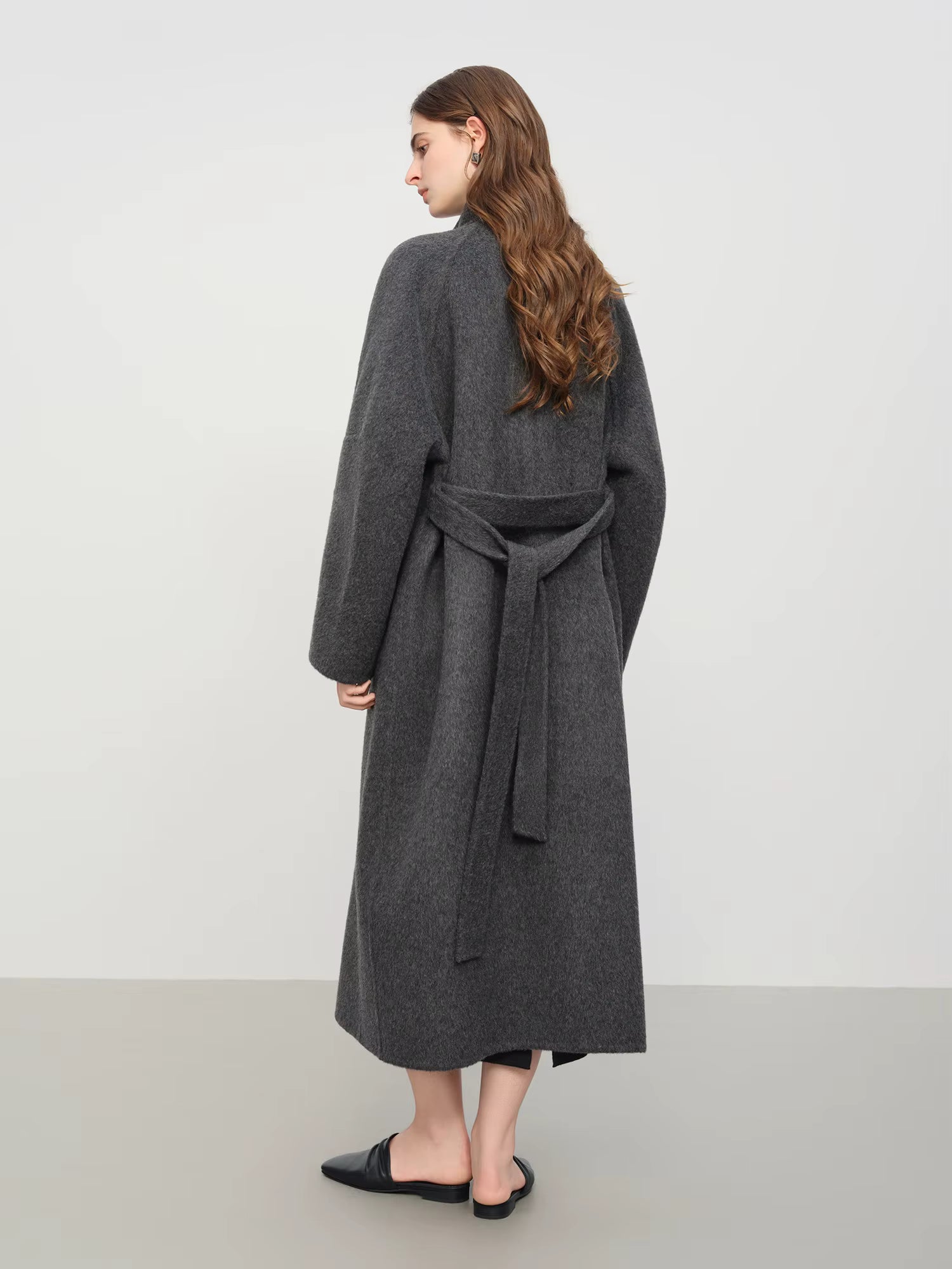 Minimalist Standing Collar Straight Cut Yak Wool Double-Faced Cashmere Coat Winter 2025 New Arrival Versatile Outerwear
