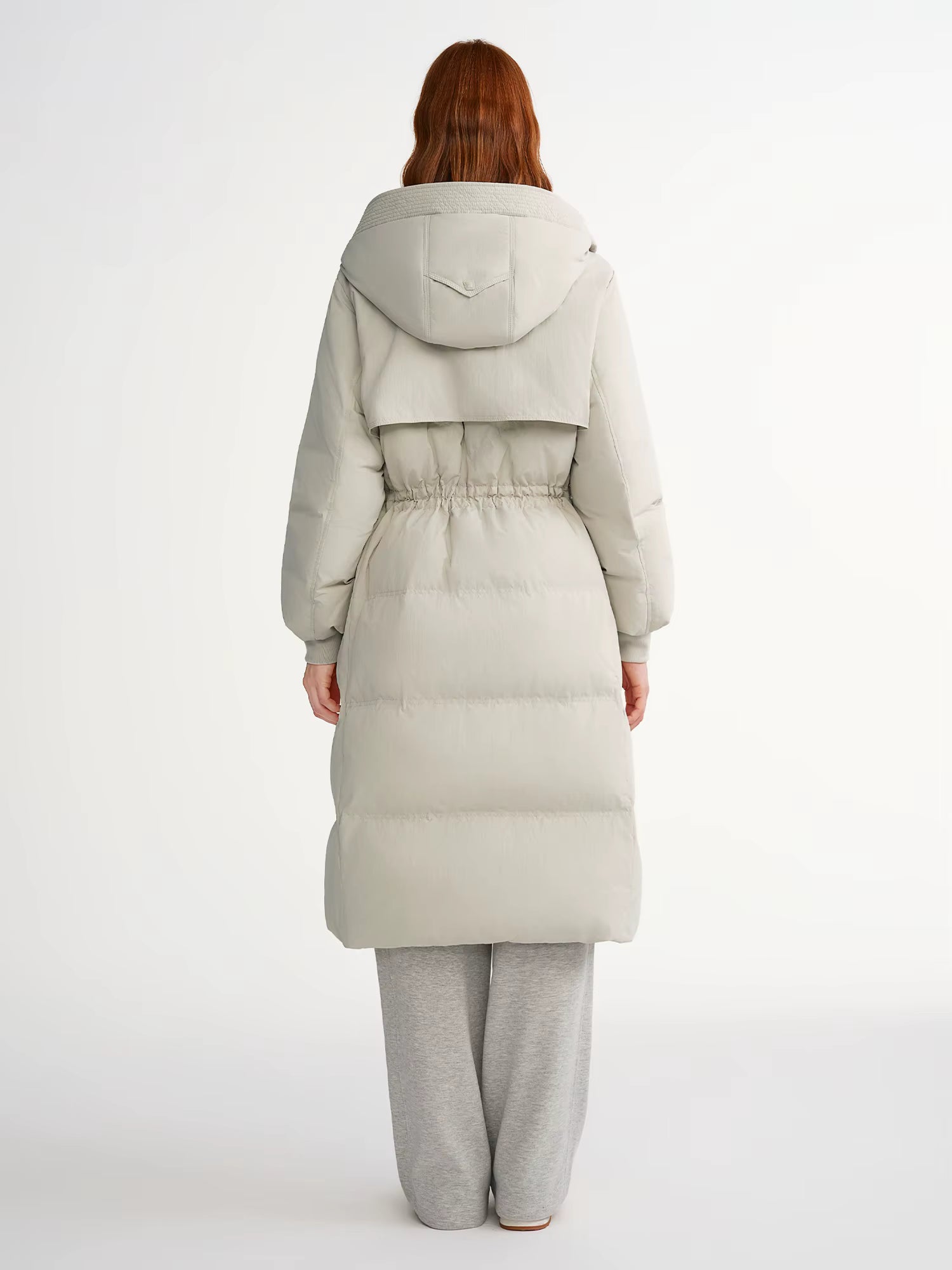 2025 Plus Women's Long Puffer Coat Hooded Belted Waist Down Jacket Slim Fit Winter Warm Thermal Parka Trench Overcoat