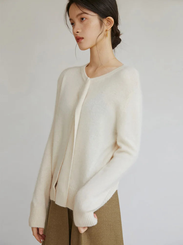 ZIQIAO Knitted Undercoat Petite Size 2022 Autumn Winter New Premium Sweater O-Neck Thick Women Loose Solid Sweater For Women